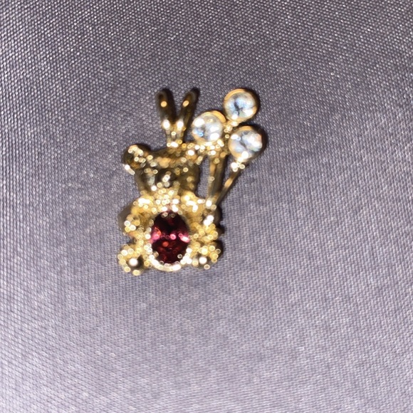 Vintage February Birthstone Teddybear with Balloons Pendant Costume Jewelry - Picture 4 of 13